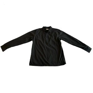 Mr. Grey Johnny-collar Black Long Sleeve Shirt
